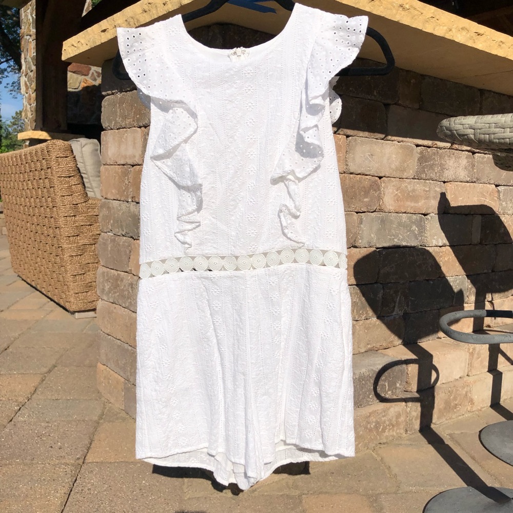 Just One Answer White Ruffle Romper - Picture 2 of 7